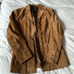 Vintage gap chestnut brown suede blazer, size medium